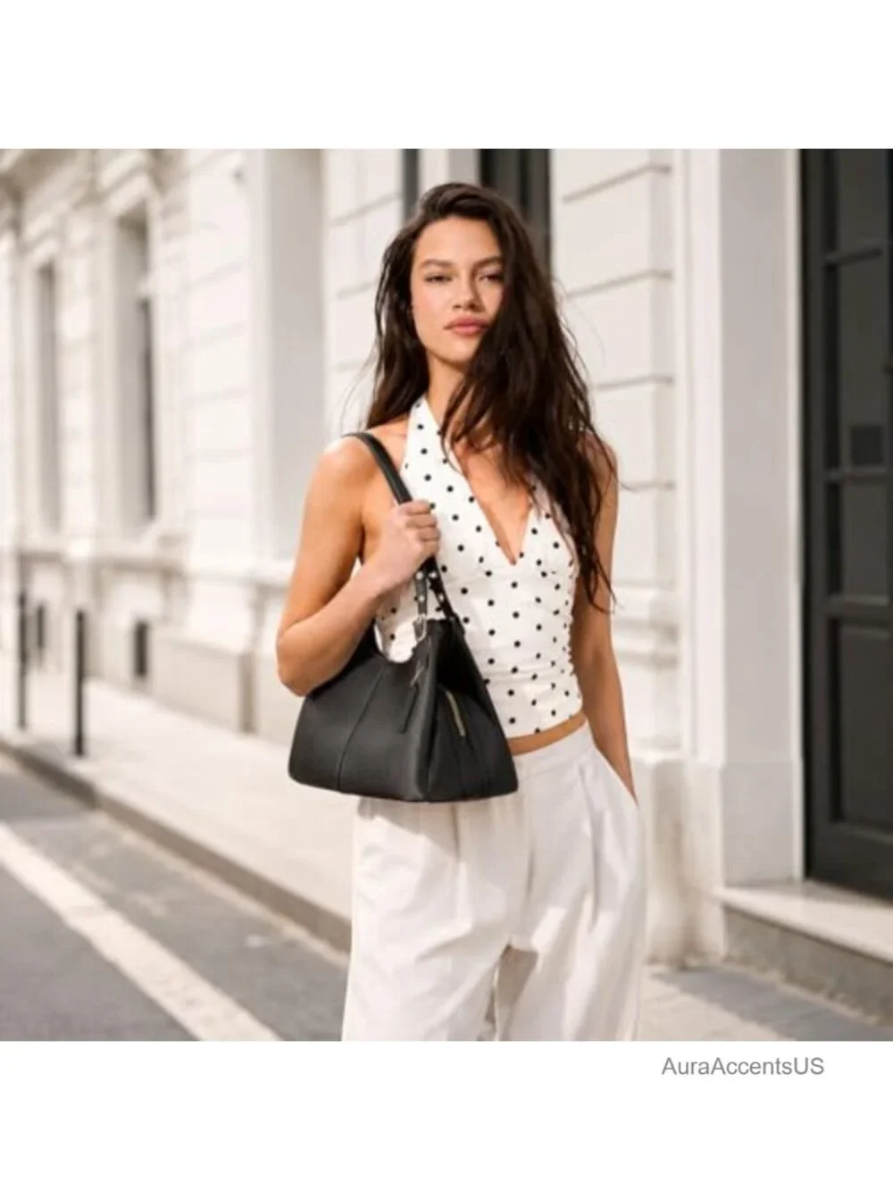 Vintage Hobo Handbag Women Soft Faux Leather Shoulder Bag Slouchy Crescent